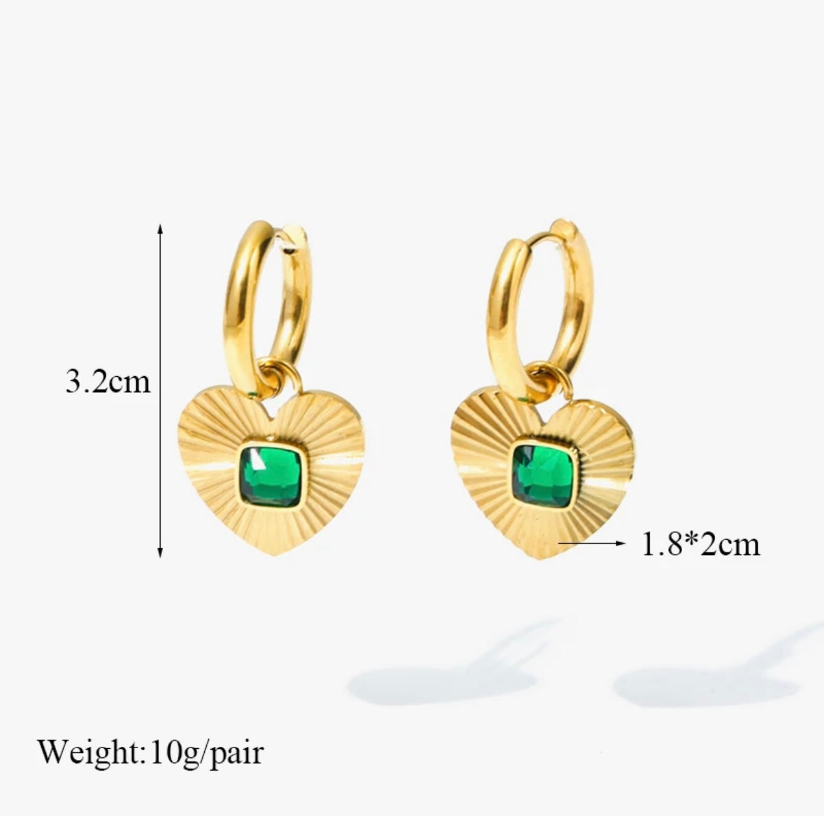 18k Gold Plated Heart Shaped Tarnish Free Jewelry Set