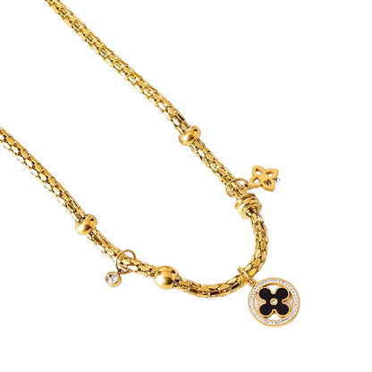 18k Gold-Plated Four-Leaf Clover Luck Jewelry Set