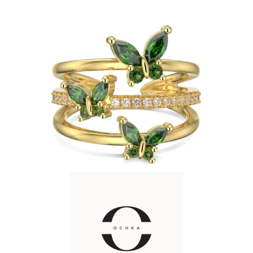 Adjustable 3 Layered Butterfly Ring